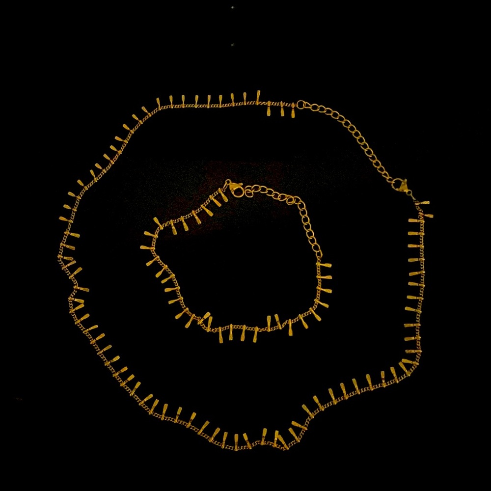 18K Gold Plated Necklace and Bracelet